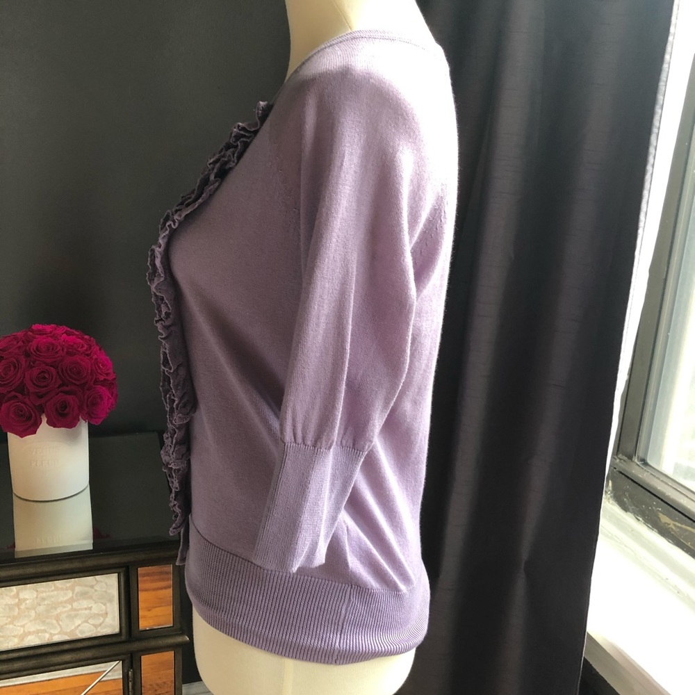 A Wear Purple Ruffle Cardigan - Picture 3 of 5